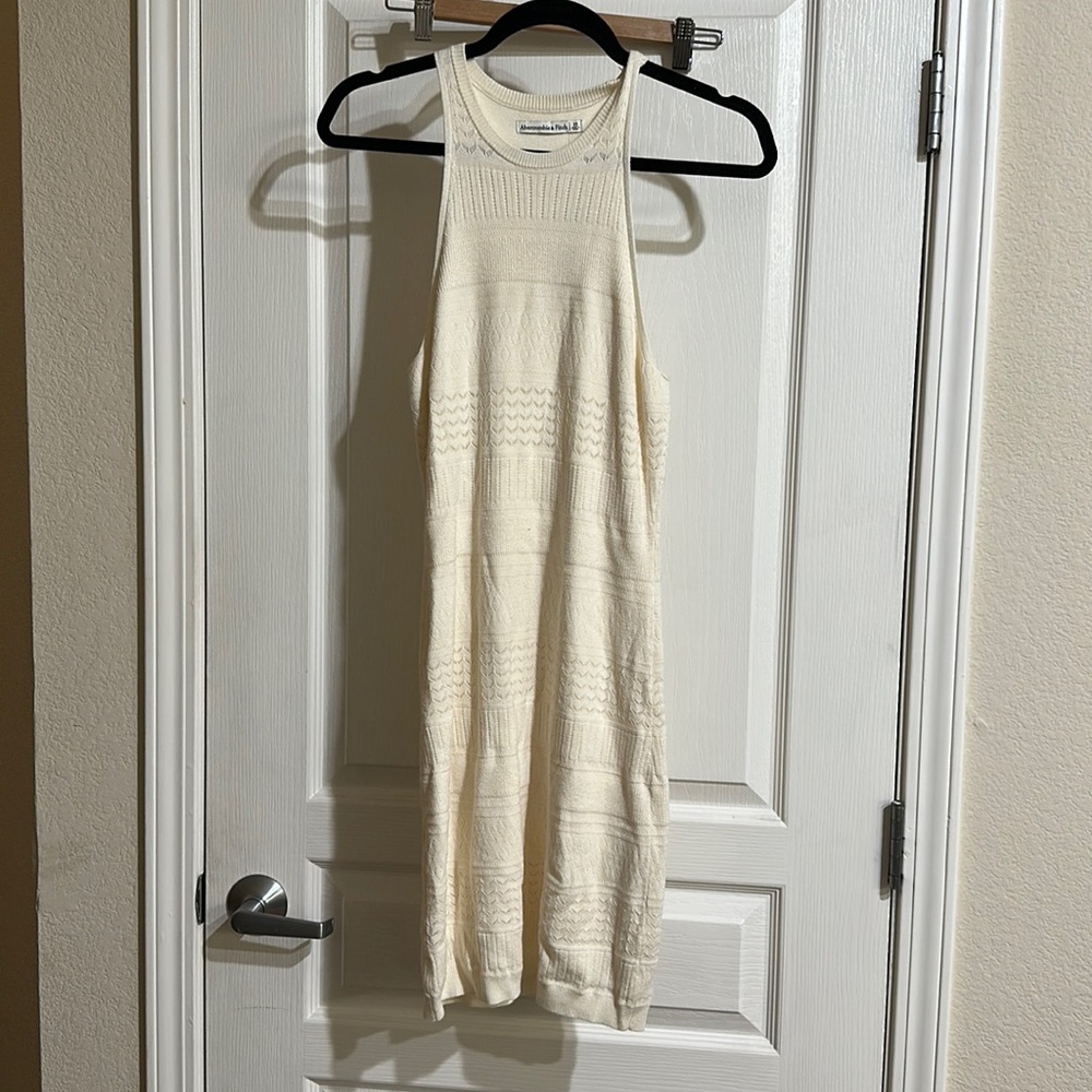 Abercrombie and Fitch cream knitted tank dress, size xs, NWT